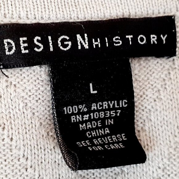 Design HISTORY Long High-Low Fringed Sweater; Gray; Size Large - Picture 3 of 4